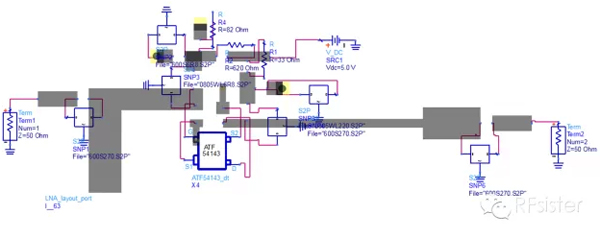 結合PCB低噪聲放大器聯合仿真
