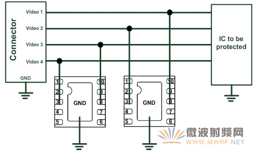 視頻接頭雷擊防護(hù)電路圖