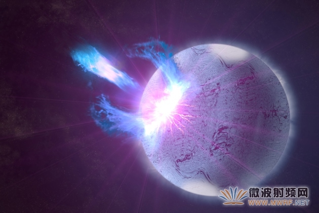 示意圖:一顆被撕裂的中子星。類似的事件將會產生劇烈的引力波信號