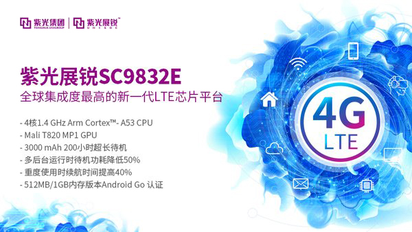 紫光展銳推出全球集成度最高的新一代LTE芯片平臺(tái)--SC9832E