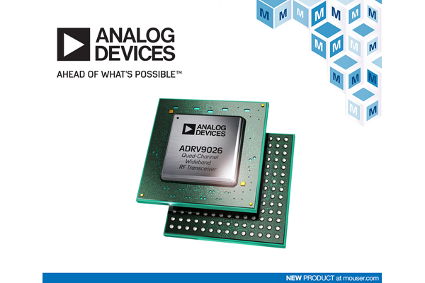 貿澤電子開售面向蜂窩基礎設施應用的Analog Devices ADRV9026四通道寬帶RF收發器